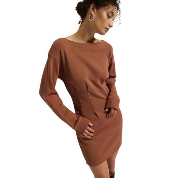 Nation LTD Ronni Sweatshirt Mini Dress Peruvian Cotton Long Sleeve Small - Picture 1 of 11